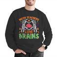 Math Teacher Love Brain Heart Skeleton Hand Zombie Halloween Men Graphic Sweatshirt, funny gift Math Teacher Love Brain Heart Skeleton Hand Zombie Halloween Men Graphic Sweatshirt, funny gift