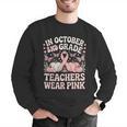 In October 2nd Grade Teachers Wear Pink Ribbon Breast Cancer Men Graphic Sweatshirt, funny gift