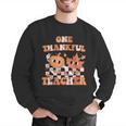 One Thankful Teacher Fall Leaves Thanksgiving Retro Men Graphic Sweatshirt, funny gift