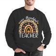 One Thankful Teacher Thanksgiving Rainbow Leopard Fall Men Graphic Sweatshirt, funny gift