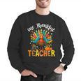 One Thankful Teacher Thanksgiving Turkey Cute Crayon Pencil Men Graphic Sweatshirt, funny gift
