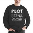 Plot It Builds Character Book Reading Teacher Men Graphic Sweatshirt, funny gift