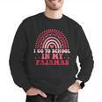 Rainbow Homeschool Mom Teacher I Go To School In My Pajamas Men Graphic Sweatshirt, funny gift
