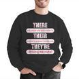 There Their They'Re Teacher English Grammar Police Men Graphic Sweatshirt, English Teacher Sweatshirts, funny gift