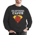 Real Superheroes Don't Wear Capes Teacher Shirt Teaching Te Men Graphic Sweatshirt, funny gift