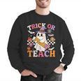 Retro Floral Ghost Trick Or Teach Groovy Teacher Halloween Men Graphic Sweatshirt, Groovy Teacher Sweatshirts, funny gift Retro Floral Ghost Trick Or Teach Groovy Teacher Halloween Men Graphic Sweatshirt, Groovy Teacher Sweatshirts, funny gift