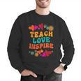 Retro Teach Love Inspire Back To School Teachers Men Graphic Sweatshirt, funny gift