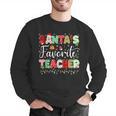 Santas Favorite Teacher Christmas Matching Xmas Men Women Men Graphic Sweatshirt, funny gift