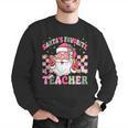 Santa's Favorite Teacher Groovy Christmas Teacher Boys Girls Men Graphic Sweatshirt, Groovy Teacher Sweatshirts, funny gift