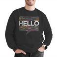 Start With Hello Different World Language Learning Teacher Men Graphic Sweatshirt, funny gift