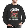 Support Public Education Cute Floral Teacher Red For Ed Men Graphic Sweatshirt, funny gift