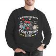 I Survived 100 Days Of School Teacher Kids Cat Lover Men Graphic Sweatshirt, funny gift