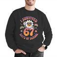 I Survived 67 Days Of School Groovy Retro Teachers Girls Men Graphic Sweatshirt, funny gift I Survived 67 Days Of School Groovy Retro Teachers Girls Men Graphic Sweatshirt, funny gift