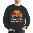 Teach Love Inspire Autumn Fall Plaid Leopard Pumpkin Teacher For Men Women Kids Men Graphic Sweatshirt, funny gift