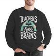Teacher Halloween Shirt Women Men Teachers Love Brains Men Graphic Sweatshirt, funny gift