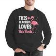 This Teacher Loves Her Flock Teaching Flamingo Girl Men Graphic Sweatshirt, funny gift