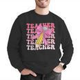 Teacher Pencil Back To School Groovy Pink Teacher First Day Men Graphic Sweatshirt, Groovy Teacher Sweatshirts, funny gift Teacher Pencil Back To School Groovy Pink Teacher First Day Men Graphic Sweatshirt, Groovy Teacher Sweatshirts, funny gift