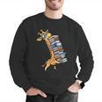 Teacher Shirt Giraffe Holding Books Bookworm Librarian Men Graphic Sweatshirt, funny gift