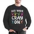 Teacher's Get Your Cray On Dabbing Crayons Men Graphic Sweatshirt, funny gift Teacher's Get Your Cray On Dabbing Crayons Men Graphic Sweatshirt, funny gift