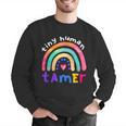 Tiny Human Tamer Watercolor Rainbow Daycare Teacher Men Graphic Sweatshirt, funny gift