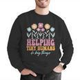 Tiny People Help Do Big Things Nursery Teacher Men Graphic Sweatshirt, funny gift Tiny People Help Do Big Things Nursery Teacher Men Graphic Sweatshirt, funny gift