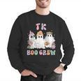 TK Boo Crew Retro Groovy Halloween Floral Ghost TK Teacher Men Graphic Sweatshirt, Groovy Teacher Sweatshirts, funny gift TK Boo Crew Retro Groovy Halloween Floral Ghost TK Teacher Men Graphic Sweatshirt, Groovy Teacher Sweatshirts, funny gift
