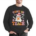 Trick Or Teach Cute Floral Ghost Teacher Halloween Costume Men Graphic Sweatshirt, funny gift