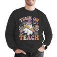 Trick Or Teach Groovy Teacher Halloween Retro Ghost Men Graphic Sweatshirt, Groovy Teacher Sweatshirts, funny gift Trick Or Teach Groovy Teacher Halloween Retro Ghost Men Graphic Sweatshirt, Groovy Teacher Sweatshirts, funny gift