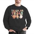 Trick Or Teach Pumpkin Candy Corn Ghost Halloween Teacher Men Graphic Sweatshirt, funny gift Trick Or Teach Pumpkin Candy Corn Ghost Halloween Teacher Men Graphic Sweatshirt, funny gift