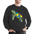 Turtle Puzzle Pieces For Autism Awareness Kids Women Teacher Men Graphic Sweatshirt, funny gift