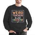 Weird Teachers Build Character Leopard Retro Teacher Men Graphic Sweatshirt, funny gift