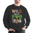 Wild About 1st Grade Teacher Student First Grade Zoo Safari Men Graphic Sweatshirt, First Grade Teacher Sweatshirts, funny gift