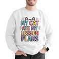 My Cat Ate My Lesson Plans Teacher Cat Humor Men Graphic Sweatshirt, funny gift