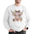Cute Floral Highland Cow Back To School For Women Teacher Men Graphic Sweatshirt, funny gift Cute Floral Highland Cow Back To School For Women Teacher Men Graphic Sweatshirt, funny gift