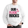 Our Flock Rocks Flamingo Mother's Day Teacher Men Graphic Sweatshirt, funny gift
