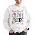 Hello First Grade Teacher Coquette Pencil Bow Back To School Men Graphic Sweatshirt, First Grade Teacher Sweatshirts, funny gift