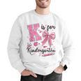 K Is For Kindergarten Teacher Coquette Bow Back To School Men Graphic Sweatshirt, funny gift K Is For Kindergarten Teacher Coquette Bow Back To School Men Graphic Sweatshirt, funny gift