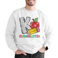 K Is For Kindergarten Teacher Pencil Apple Back To School Men Graphic Sweatshirt, funny gift K Is For Kindergarten Teacher Pencil Apple Back To School Men Graphic Sweatshirt, funny gift