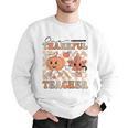 One Thankful Teacher Thanksgiving Groovy Fall Autumn Teacher Men Graphic Sweatshirt, Groovy Teacher Sweatshirts, funny gift