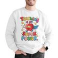 Retro Teaching Is My Superpower Apple Teacher Appreciation Men Graphic Sweatshirt, funny gift