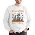 Science Is Magic Halloween Skeleton Students Teacher Men Graphic Sweatshirt, Science Teacher Sweatshirts, funny gift