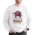 Spooky Paraprofessional Life Halloween Messy Bun Teacher For Men Women Men Graphic Sweatshirt, funny gift