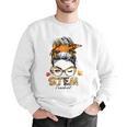 STEM Teacher Messy Bun Fall Vibes Autumn Thanksgiving Men Women Men Graphic Sweatshirt, funny gift