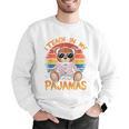 I Teach In My Pajamas Teacher Sunset Bear Retro Men Graphic Sweatshirt, funny gift