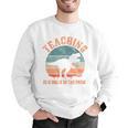 Teaching Is A Walk In The Park Teacher T-Rex Retro Men Graphic Sweatshirt, funny gift