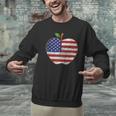 American Flag Teachers Students Apple 4th Of July Vintage Men Graphic Sweatshirt, gift for family, gift for coworker