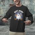 Boo Jour Ghost Halloween French Teacher Cute Coffe Croissant Men Graphic Sweatshirt, gift for family, gift for coworker