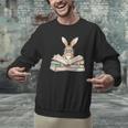 Cute Reading Bunny Glasses Books Bookworm Reader Teacher Men Graphic Sweatshirt, gift for family, gift for coworker
