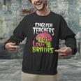 English Teachers Love Brains Zombie Teacher School Halloween Men Graphic Sweatshirt, English Teacher Sweatshirts, gift for family, gift for coworker