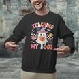 Groovy Teaching My Boos Teacher Ghost Halloween Teacher Men Graphic Sweatshirt, Groovy Teacher Sweatshirts, gift for family, gift for coworker Groovy Teaching My Boos Teacher Ghost Halloween Teacher Men Graphic Sweatshirt, Groovy Teacher Sweatshirts, gift for family, gift for coworker